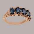 thumbnail image 4 of LBG British Made 14k Rose Gold Natural Sapphire Womens Eternity Ring - 33 size options - Size 5.5, 4 of 8