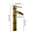 thumbnail image 5 of Grifo clásico de bambú, disponible para agua fría y caliente, boquilla de tres juntas para lavabo, fácil instalación sin herramientas especiales (bronce), 5 of 5