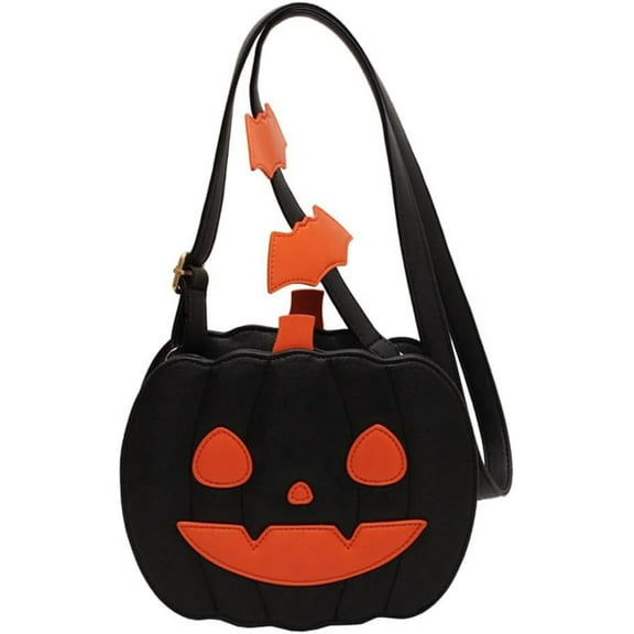 JUYGO Pumpkin Crossbody Bag Purse Novelty Halloween Devil Shoulder Bag for Women Funny Bat Wing Crossbody Purse