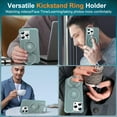 thumbnail image 3 of KOMI for iPhone 16 Pro Max Case, with Magnetic Ring Stand [Compatible with MagSafe] [Military Grade Protection] Slim Shockproof Translucent Protective Phone Case Green, 3 of 5