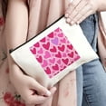 thumbnail image 3 of Pratyus Hearts Pink Annabel Kidston Canvas Cosmetic Bag Travel Essentials for Women - Gift Idea Friends Family White, 3 of 6