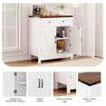 thumbnail image 4 of 30" Coffee Bar Station, Kitchen Sideboard Buffet Cabinet with a Drawer and Adjustable Shelf, Modern Farmhouse Storage Cabinet for Kitchen, Living Room, Entryway, White, 4 of 7