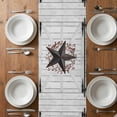 thumbnail image 4 of Table Runner 72 Inches Long for Kitchen Dining, Texas Star Retro Dresser Scarf Farmhouse, Dining Table Decorations for Wedding/Parties, Vintage Brown Red Berry Wooden 18 x 72 In, 4 of 8