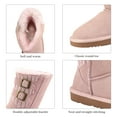thumbnail image 2 of Dream Pairs Girls Toddles Winter Fashion Snow Boots Ankle Outdoor Warm Snow Boots SWEATY-BUCKLE-K PINK Size 2, 2 of 5