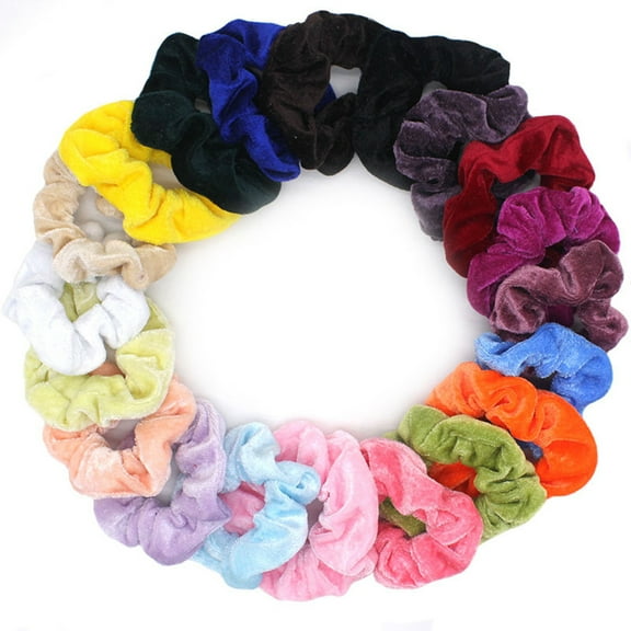 20 PCS Premium Velvet Hair Ties, Elastics Bobbles Hair Bands Scrunchy Hair Scrunchies Ropes Scrunchies Hair Accessories for Women Girls, Multi-color