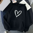 thumbnail image 2 of Lohuatrd Women Men Autumn Solid Color Sweatshirt Hooded Drawstring Long Sleeve Pockets Pullover Tops Thin Fleece Lining Loose Fit Sport Tops, 2 of 8