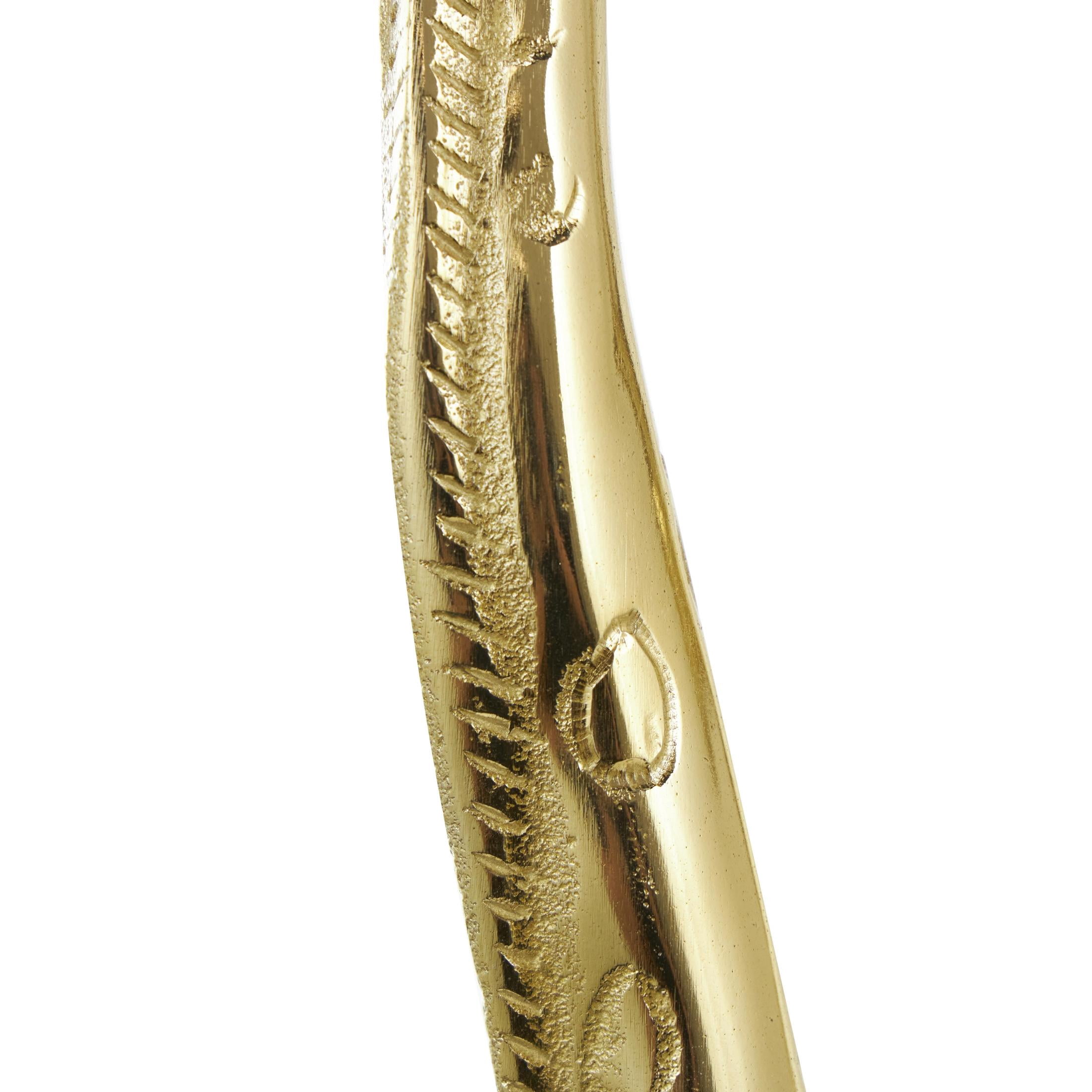 28", 24"H Gold Aluminum Metal Giraffe Sculpture, by DecMode (2 Count)