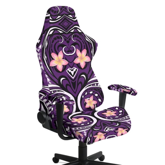 HELLHERO Pink Floral 4 Pcs Gaming Chair Cover with Armrest Covers for Adults, Spandex Gaming Chair Covers Breathable Washable Armchair Slipcovers for Home