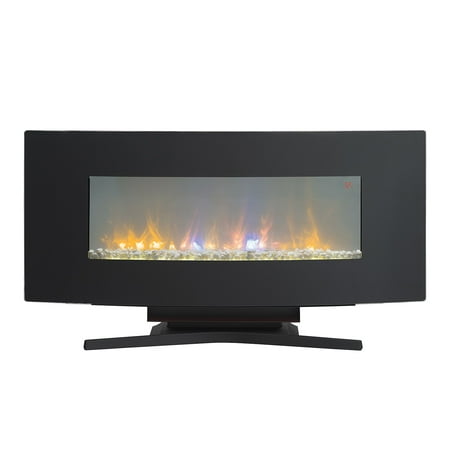 Twin-Star International 34" Wall-Mounted Infrared Quartz Fireplace Black - Walmart.com