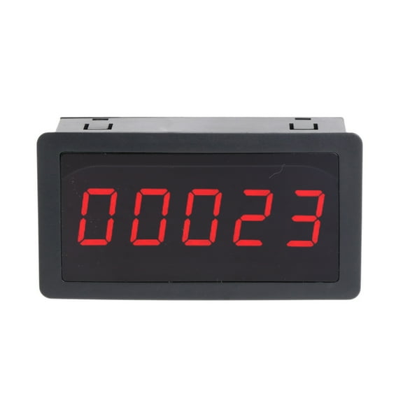 HEMLBOYW Digital LED Counter Panel Meter 5 Digit Panel Counter Meter Plus Counter Panel Totalizer 0-9999 Compact for Factory Plastic Shell
