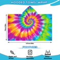 thumbnail image 2 of Colorful Rainbow Tie Dye Spiral Pattern Hooded Bath Towel，50"x30" for Ages 3 To 12 Kids, Quick Dry Lightweight Soft Microfiber Hood Beach Towel Cover Up for Kids, 2 of 7