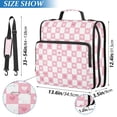 thumbnail image 2 of FORMRS Zipper Binder with Shoulder Strap 2-inch Ring 500 Sheet Capacity File Bag, Pink Checkered Heart, 2 of 5