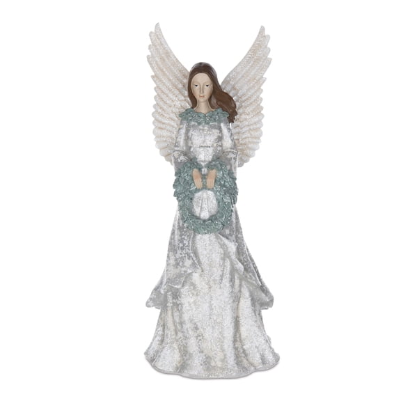 Melrose 18.5" Angel with Wreath Christmas Tabletop Figurine