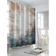 thumbnail image 3 of Retro Paint Effect Shower Curtain, Blue Yellow Vintage Texture Waterproof Shower Curtain Set with 12 Hooks Lightweight Washable Fabric Shower Curtains for Bathroom 72x84 Inches, 3 of 6