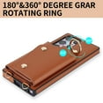 thumbnail image 3 of Crossbody for Samsung Galaxy S24 Ultra Phone Case for Women, Wallet Case with Credit Card Holder Shoulder Strap & Wrist Lanyard Shockproof Purse Back Flip 360 Ring Holder Kickstand Case,Brown, 3 of 9