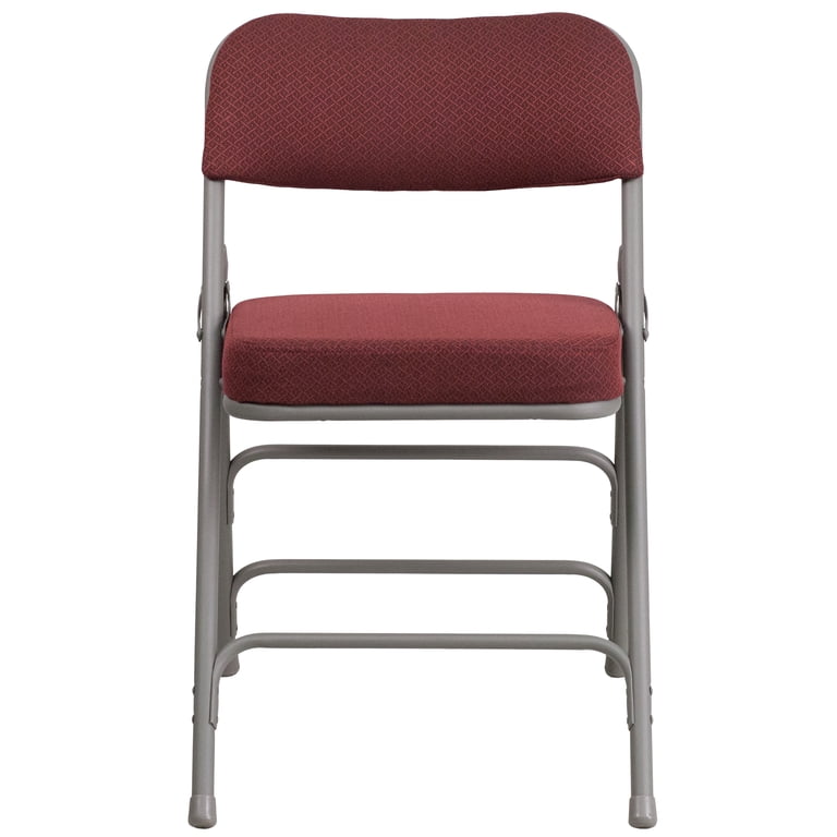 Flash Furniture 4-Pack HERCULES Series Folding Chairs - Burgundy Fabric, Triple Braced Steel, 300 Lb Capacity