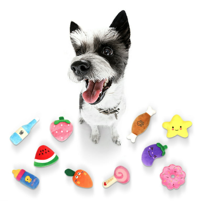 Lovely Pet Product Fruit Vegetable Pet Dog Cat Sound Squeakers Squeaky Toy  for Small Dog Chihuahua Dog Chew Plush Toy