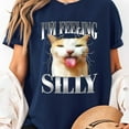 thumbnail image 2 of Funny I'm Feeling Silly Cat Meme Humor Vintage Graphic T-Shirt Unisex, Sizes S-5XL, Tbun, 2 of 5