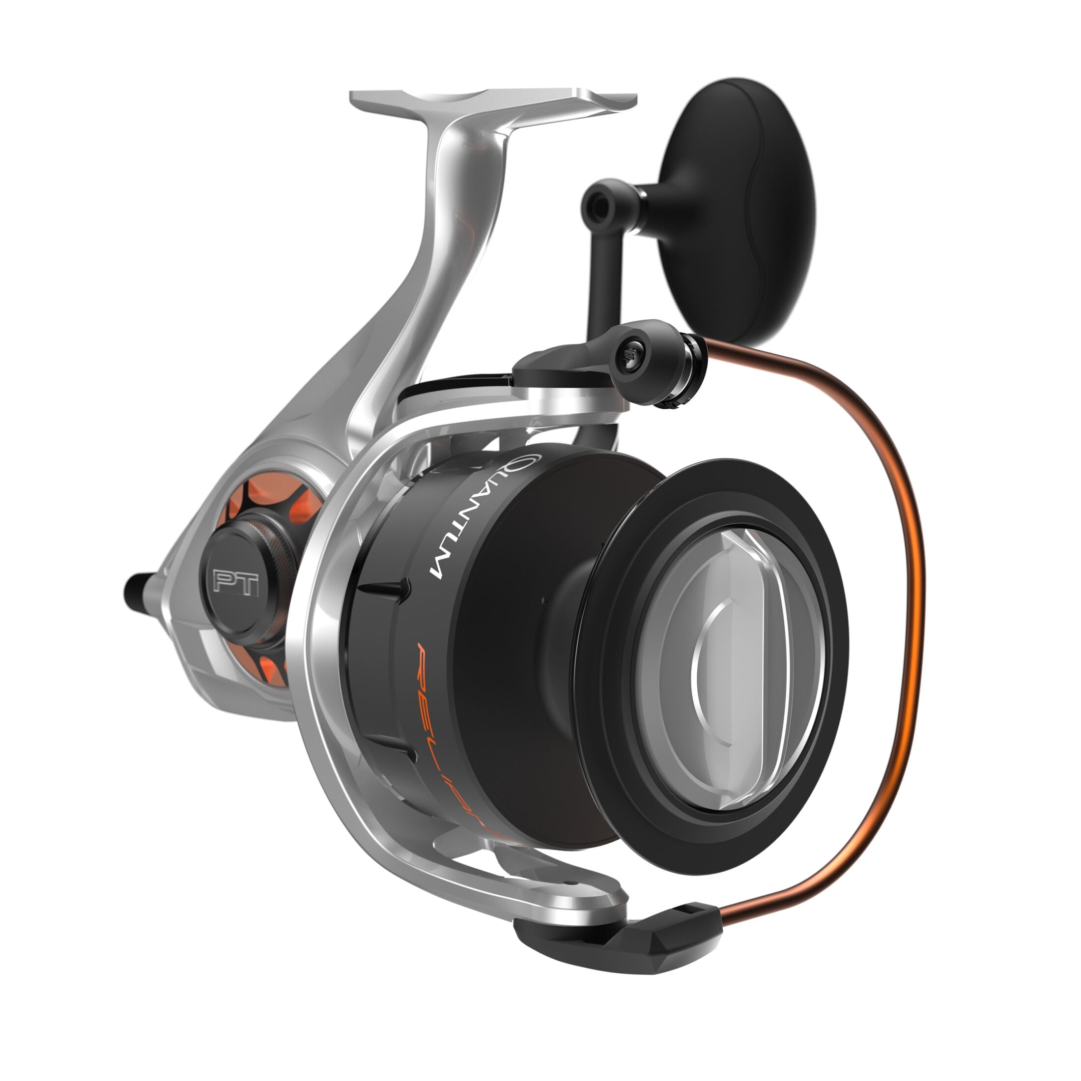 Quantum Reliance Spinning Fishing Reel, Size 85 Reel, Silver/Black