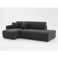 thumbnail image 4 of 104" Modular Sectional Sofa Couch, 3 Seat L-Shaped Sofa with Chaise, Backrests, Modern Upholstered Lamb Wool Left Facing Sofa for Living Room, Apartment, Office, Gery, 4 of 7