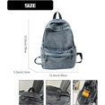 thumbnail image 4 of Sunyuer Vintage Washed Denim Backpack for Women Men, Distressed Casual Denim Backpack, Large Capacity Lightweight School Backpack, Durable Travel Daypack Classic Jeans Rucksack for Daily Outdoor, 4 of 7