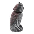 thumbnail image 4 of BRI Señuelo de búho de plástico a rayas, pequeño, sacudible, impermeable, forma vívida, espantapájaros de búho artificial para patios, césped al aire libre, 4 of 10
