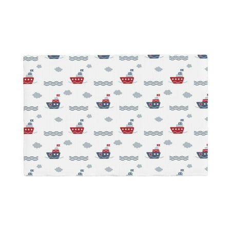 

Placemats Set of 4 Colored Sail Boats Heat Resistant Non - Slip Place mats Waterproof table mat for Kitchen Dining-4片装