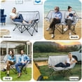 thumbnail image 6 of Double Camping Chair for Adults,Oversized 2 Person Loveseat Chair,Folding Padded Outdoor Seat with Cup Holders,Heavy Duty Support 600 LBS for Camping,Beach,Sports,Lawn,Grey, 6 of 11