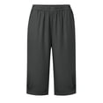 thumbnail image 7 of CFLVAEK Linen Bermuda Shorts for Women Knee Length High Waisted Shorts Summer Casual Wide Leg Beach Vacation Outfits with Pockets Gray S, 7 of 7