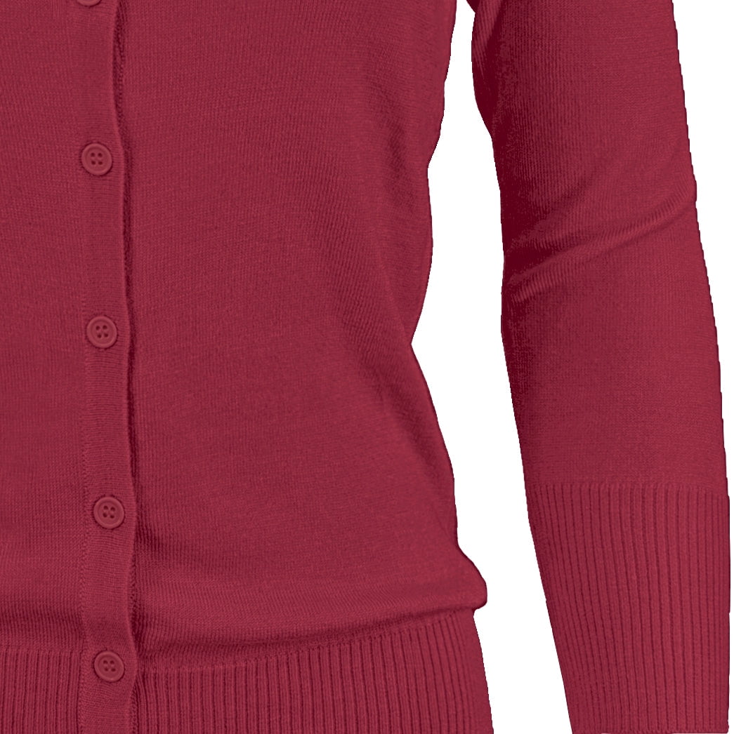 YEMAK Women's Knit Cardigan Sweater – 3/4 Sleeve Crewneck Basic Classic Casual Button Down Soft Lightweight Top