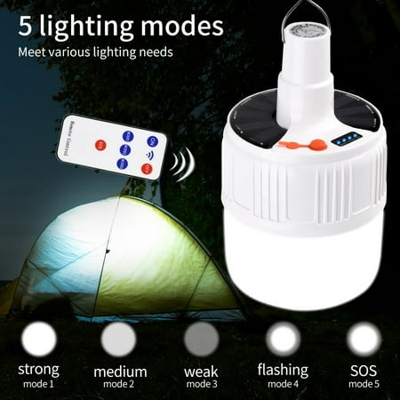 

DssFDGR Camping Accessories Outdoor Usb Rechargeable Solar Bulb Light Home Mobile Remote Control Light Emergency Power Outage Lighting Tools