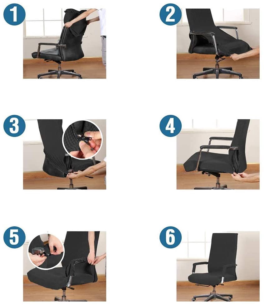 Housses Extensibles Pour Appui-tête De Chaise De Bureau - Tissu Jacquard, Taille Ajustable (50-60x9-12x30-40 Cm) - 2 Pièces, Café Foncé - Anti-tâches, Lavable - 11