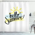 thumbnail image 1 of Ambesonne Hello Summer Shower Curtain, Brush Strokes Art, 69"Wx84"L, Pale Yellow Almond Green, 1 of 3