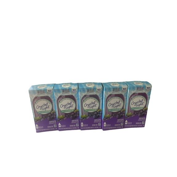 Crystal Light With Caffeine On The Go Concord Grape Drink Mix 10-Packets 5 boxes
