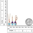 thumbnail image 2 of Gem Stone King 18K Rose Gold Plated Silver Swiss Blue Topaz and Purple Amethyst Pendant Earrings Set for Women (4.20 Cttw, Gemstone November Birthstone, with 18 inch Chain), 2 of 4