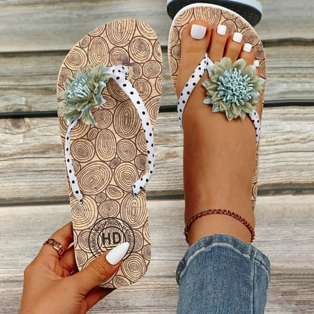 

Christmas Slippers For Women Ladies Fashion Summer Flowers Bohemian Style Slippers Beach Sandals Shoes