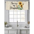 thumbnail image 4 of Yellow Sunflower Curtain Valances for Windows, Butterfly Sunshine Farmhouse Beige Kitchen Valance Window Treatment, Light Filtering Block Curtains for Bathroom/Bedroom/Living Room 60'' x 18'', 4 of 9