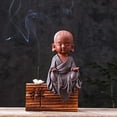 thumbnail image 3 of PEACNNG Buddha Statues Home Decor-Zen Decoration Statue Outdoor Garden Decoration,Table Shelf Figurines, Monk Tea Pet Zen Purple Clay Little Monk Chinese, Altar Meditation Giftss, 3 of 5
