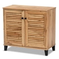 thumbnail image 1 of Baxton Studio Coolidge Armoire de Rangement pour Chaussures à 2 Portes en Bois Fini Chêne Brun, 1 of 12
