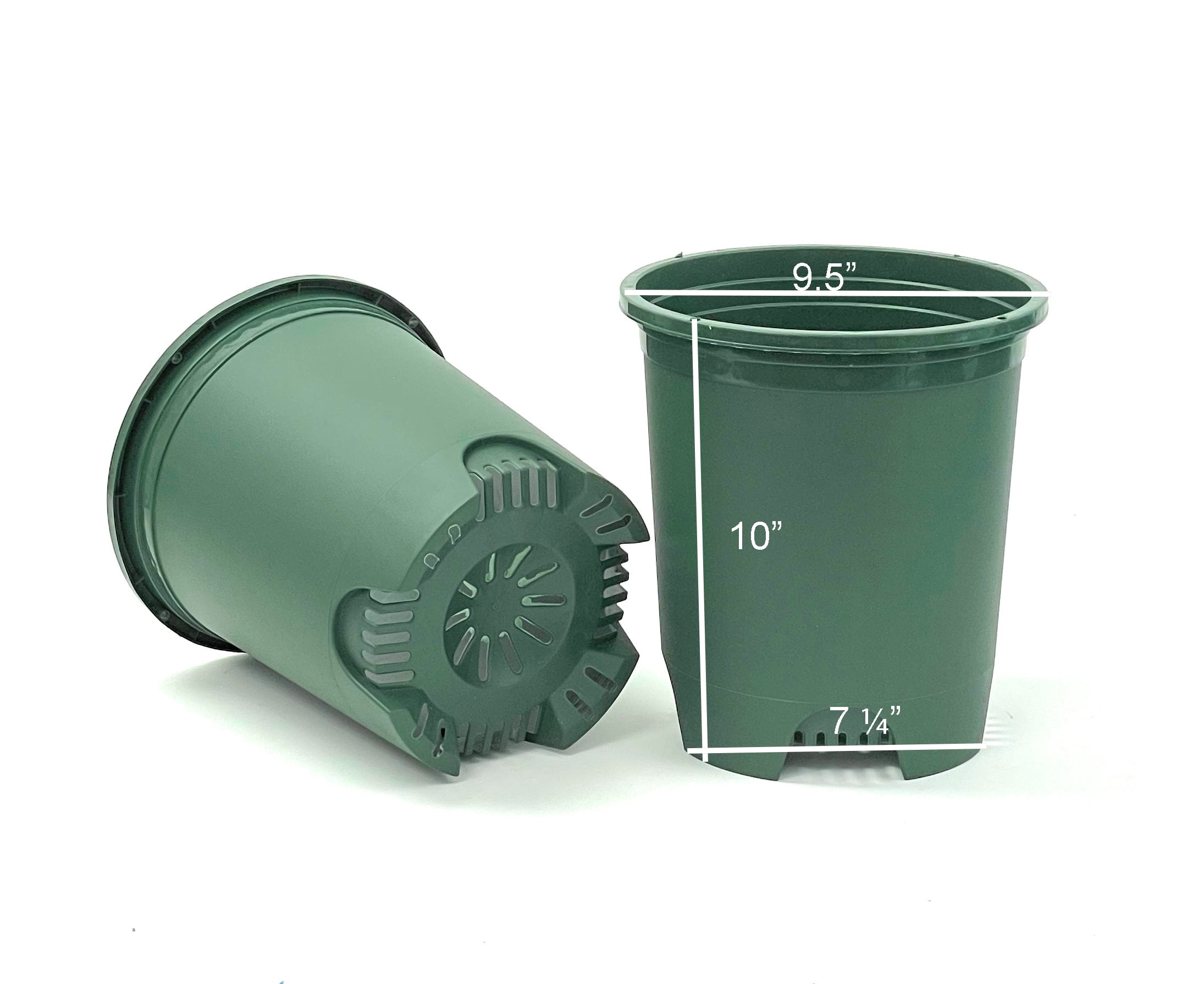 Cotta Planters 3 Gallon Nursery Pots 10-Pack Wholesale Plastic Black Tree Planters Greenhouse accessories Holes for Plant Cage Stakes