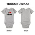 thumbnail image 3 of I Heart Bread Love Food Funny Cute Baby Rompers (Gray, 3-6 Months), 3 of 5