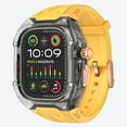 thumbnail image 3 of Compatible for Apple Watch Band 41mm 40mm with Sport Case, Hard Durable Band for iWatch Series 9 8 7 6 5 4 SE, Sport Adjustable Wristband Strap Anti-Scratch Protective Case, Yellow, 3 of 6