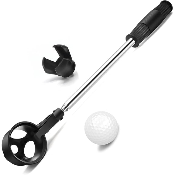 Golf Ball Retriever, Stainless Telescopic Extendable Golf Ball Retriever for Water w/Golf Ball Pick Up Retriever Grabber Claw Tool, Golf Gift for Men