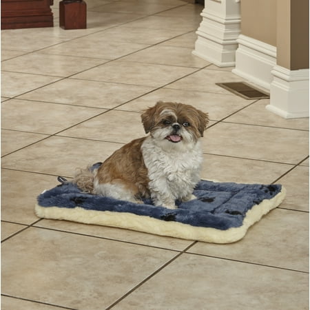 UPC: 0027773009474 | MidWest Homes For Pets Fleece / Blue Paw Print Reversible Dog Bed / Crate Mat