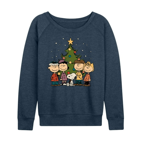 Peanuts - Snoopy And Friends Christmas Tree - Women's French Terry Pullover Sweatshirt