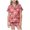 Watermelon Red, variant on Kids Halloween Two-Piece Outfit Bowknot Pumpkin Print Lapel Button Short Sleeve Tops And Shorts Nightwear Soft Lounge Sets