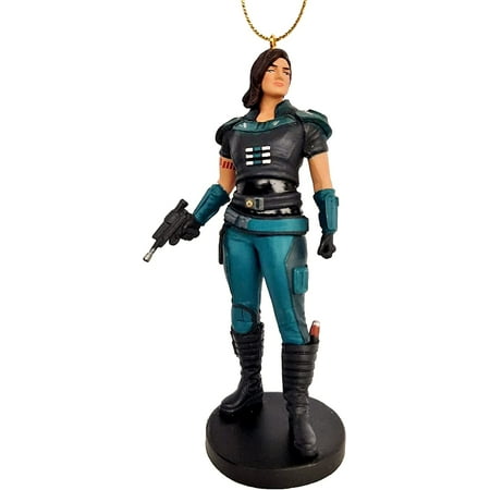 Cara Dune from TV Series Mandalorian Saga Figurine Holiday Christmas Tree Ornament - Limited Availability - New for 2021, Blue, Brown and Black New