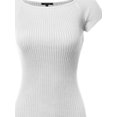 thumbnail image 3 of FashionOutfit Women's Basic Ribbed Off The Shoulder Top, 3 of 3