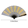 thumbnail image 2 of PREWOOD LED Hand Fan,UV Glow Rave Fan Foldable for Women/Men/Drag Queen,Colorful Glowing Handheld Folding Fan,Large Clack Festival Hand Fan Rave E, 2 of 5