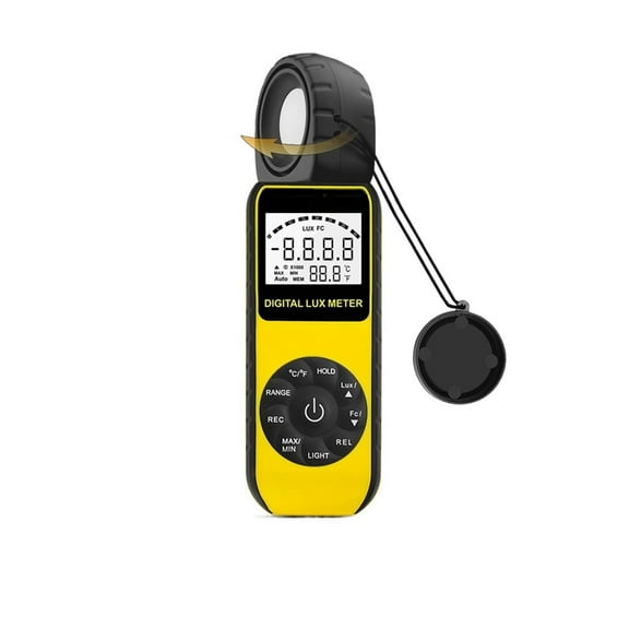 Luxmeter Lumen Meter Handheld Light Calibrator With 270° Rotatable Detector, Measuring Ran 0.1~300,000Lux ,Easy to Install